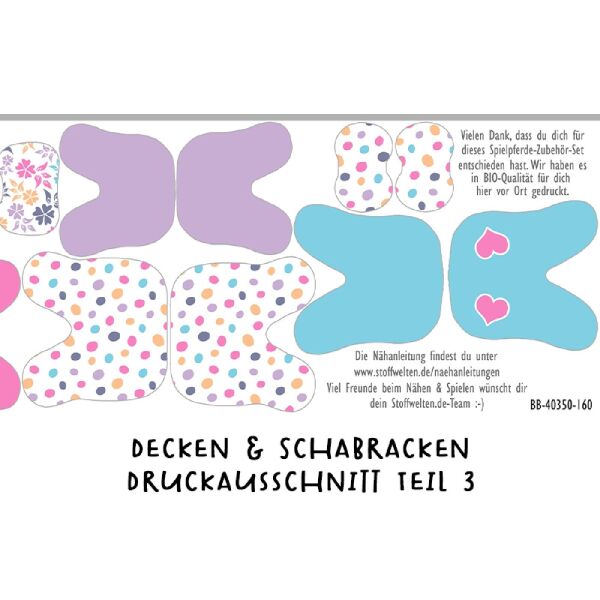 15-tlg. Nähset Schleich Spielpferde Decken (10 Stück) & Schabracken (5 Stück), Bio-Jersey BioBox