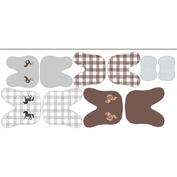 15-tlg. Nähset Schleich Spielpferde Decken (10 Stück) & Schabracken (5 Stück), Bio-Jersey BioBox