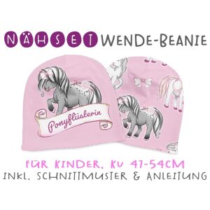 Nähset Wende-Beanie, KU 47-54cm, Ponyglück Vol....
