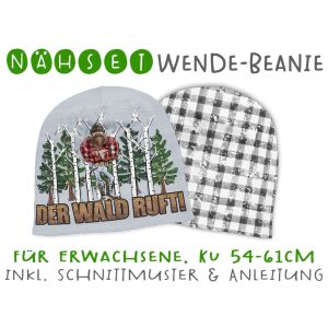 Nähset Erwachsenen Wende-Beanie, KU 54-61cm,...