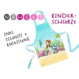 Nähset Kinder-Schürze, Meerjungfrau, inkl. Schnittmuster + Anleitung