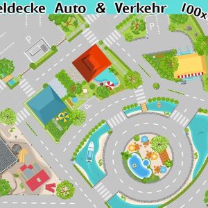 Spieldecke Auto & Verkehr, Spielteppich auf hochwertiger,...