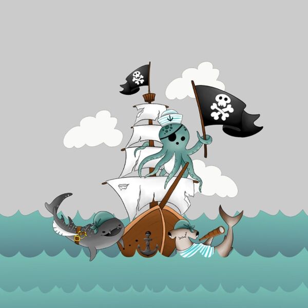 Bio-Jersey Panel, Piratenschiff, Kapitän Krake