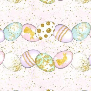 Bio-Jersey Ostereier Reihen mit fake-Glitzer cute bunny