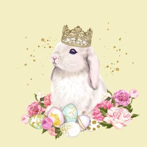 Bio-Jersey Panel, king bunny, cute bunny