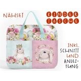 Nähset Hochw. Kindertasche cute bunny, inkl. Schnittmuster + Anleitung, ägyptische Baumwolle