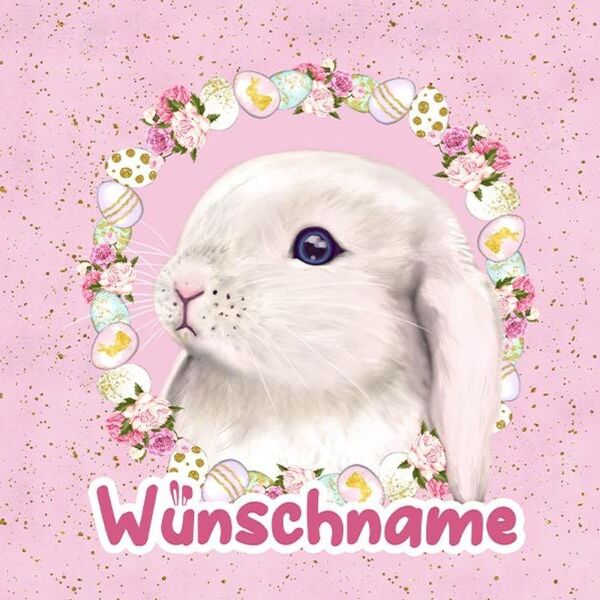 Bio-Jersey WUNSCHNAME Panel, Schlappohr Hase, cute bunny