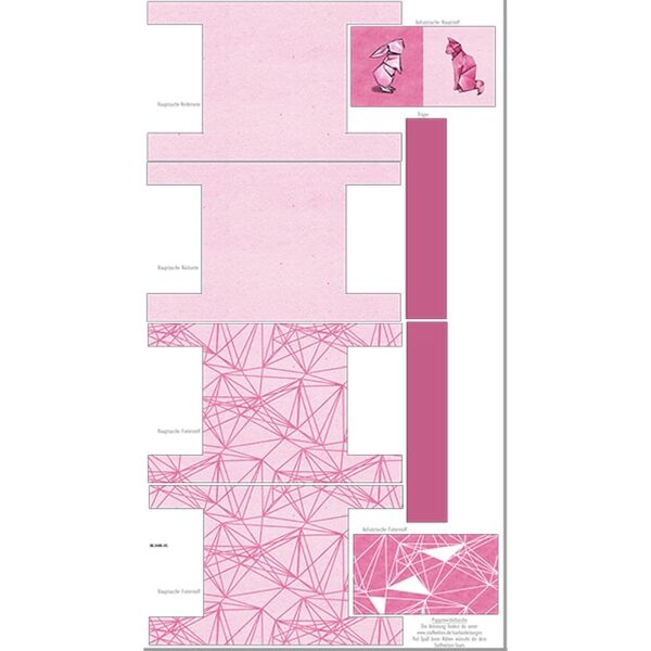 Nähset Hochw. Kindertasche Folded Paper, Pink, inkl. Schnittmuster + Anleitung, ägyptische Baumwolle
