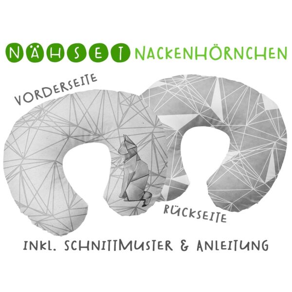 Nähset Nackenhörnchen, Folded Paper, Grau, inkl. Schnittmuster & Anleitung