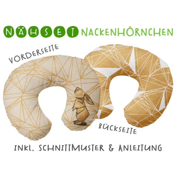 Nähset Nackenhörnchen, Folded Paper, Gold, inkl. Schnittmuster & Anleitung