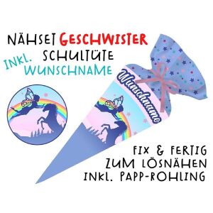 Nähset Geschwister-Schultüte WUNSCHNAME fairyland Fee &...
