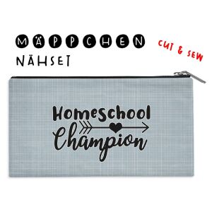 Nähset Mäppchen / Etui homeschool champion... inkl. Schnittmuster + Anleitung