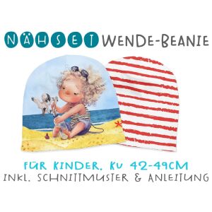 Nähset Wende-Beanie, KU 42-49cm, Mein Freund Albert,...