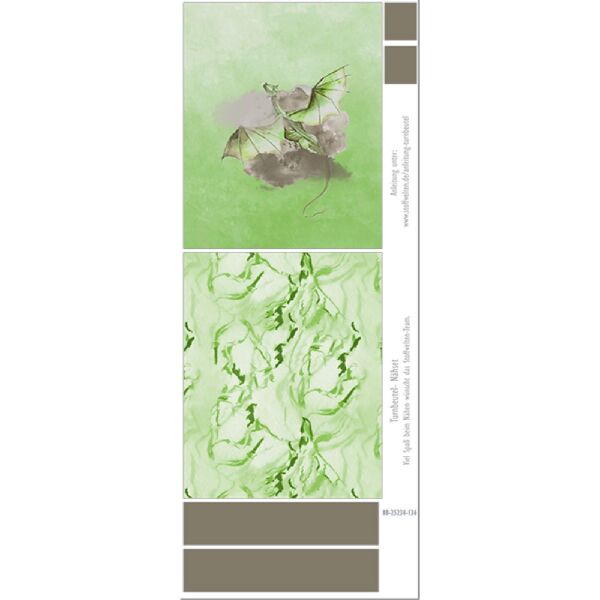 Nähset Turnbeutel, watercolor dragons, grün, Canvas