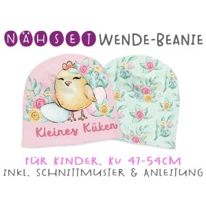 Nähset Wende-Beanie, KU 47-54cm, Küken, kleines...