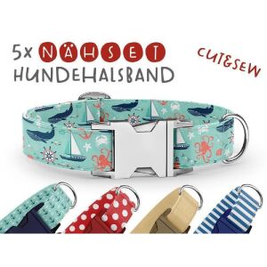 N&auml;hset Hundehalsband - Maritim - 5 St&uuml;ck pro...