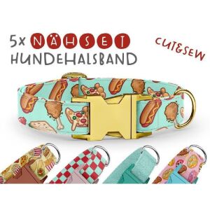 Nähset Hundehalsband - Fast Food - XL (ca. 48-58 cm Halsumfang)
