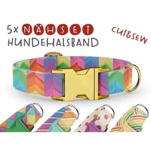 Nähset Hundehalsband - Rainbow Color - 5 Stück pro Set /...