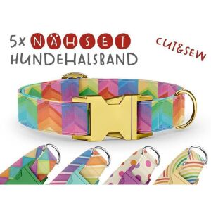 Nähset Hundehalsband - Rainbow Color - XL (ca. 48-58 cm Halsumfang)