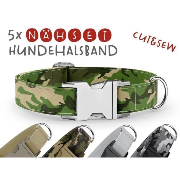 Nähset Hundehalsband - Carmouflage - 5 Stück pro Set / 3 Größen zur Auswahl