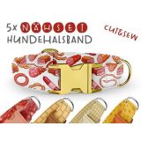 Nähset Hundehalsband - bacon, Wurst & Co - 5 Stück pro Set / 3 Größen zur Auswahl