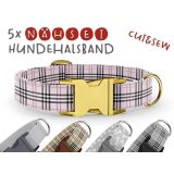 Nähset Hundehalsband - Schottenkaro - 5 Stück pro Set / 3 Größen zur Auswahl