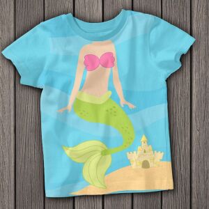 Bio-Jersey Ich bin... Meerjungfrau Panel, Shirtpanel