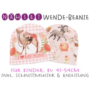 Nähset Wende-Beanie, KU 47-54cm, Frühling auf...