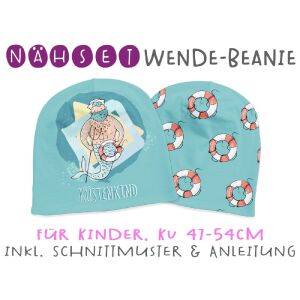 Nähset Wende-Beanie, KU 47-54cm, Küstenkind, meermann,...