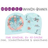 Nähset Wende-Beanie, KU 47-54cm, Küstenkind, meerjungfrau, Bio-Jersey