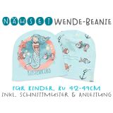 Nähset Wende-Beanie, KU 42-49cm, Küstenkind, meerjungfrau, Bio-Jersey