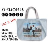 Nähset XL Shopper-Bag, Best Friends, Teenager, Wunschnamen + Wunschfrisuren, inkl. Schnittmuster