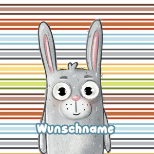 Bio-Jersey WUNSCHNAME Panel, Bunny & Bear, bunny