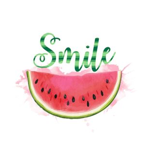 Bio-Jersey Panel, Watermelon, smile