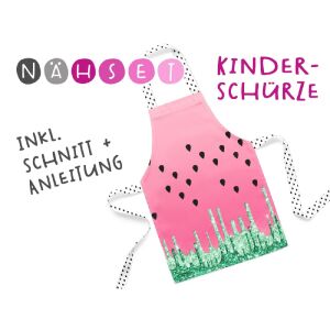 Nähset Kinder-Schürze, Watermelon, inkl. Schnittmuster +...