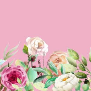 Bio-Jersey, Bordüre, unicorns & flowers, pink, by BioBox