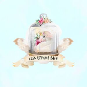 Bio-Jersey Panel, unicorns & flowers, keep dreams safe,...