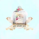 Bio-Jersey Panel, unicorns & flowers, keep dreams safe, türkis