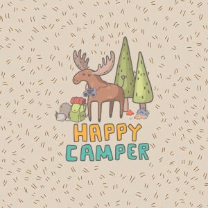 Bio-Jersey Panel, Camping, happy camper