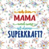 Bio-Jersey, Regenbogen Blumen, rainbow flowers, pride, Mottotag Kombi-Stoff Mama Superkraft Supermama