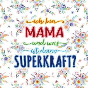 Bio-Jersey, Regenbogen Streifen, rainbow stripes, pride, Mottotag Kombi-Stoff Mama Superkraft Supermama