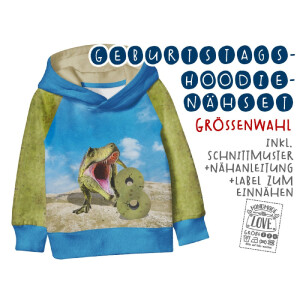 Nähset 8. Geburtstag Hoodie Dinosaurier, inkl....