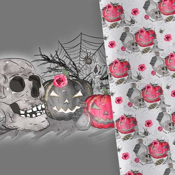 Bio-Sweat Skull XL PANEL + Kombistoff, halloween spezial, perfekt passend