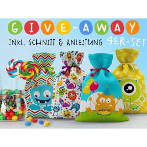 give away 4er Set, Monster, Canvas by Biobox