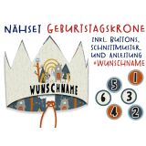 Nähset Geburtstagskrone mit WUNSCHNAME inkl. Jahreszahlen, Frech & Wild Schnittmuster & Anleitung