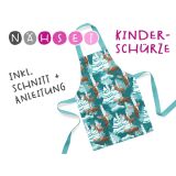 Nähset Kinder-Schürze, Elchtastisch, inkl. Schnittmuster + Anleitung