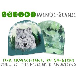 Nähset Erwachsenen Wende-Beanie, KU 54-61cm, Forest...
