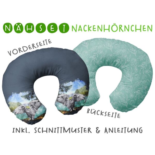 Nähset Nackenhörnchen, Forest Portraits, Eule, inkl. Schnittmuster & Anleitung