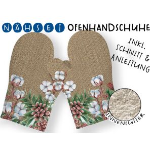 Nähset Ofenhandschuhe (1 Paar), Winter Cotton, Blumen,...