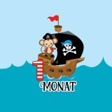 *SET* Bio-Jersey MONATS- Panel 1-12 Monate, Pirat Affe